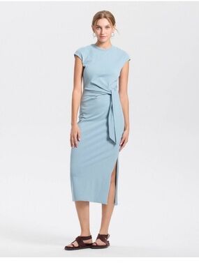 Universal Thread Light Blue Tie-Waist Midi Dress